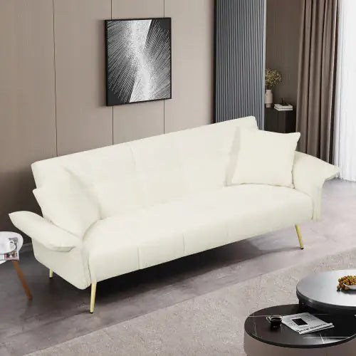 Futon Sofa Bed, Convertible Double Sofa Bed With Folding Armrests