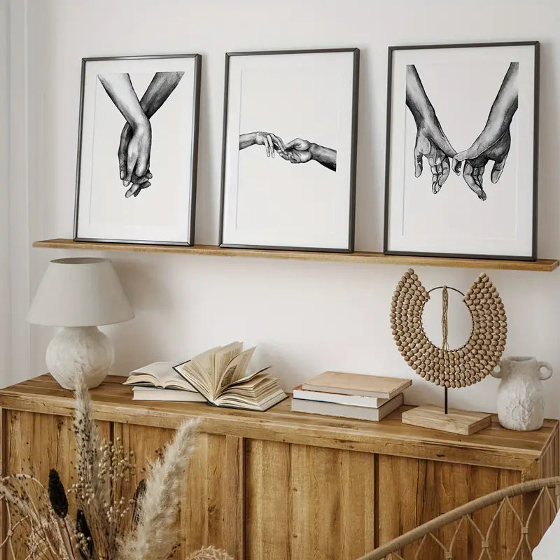 3 Pieces Nordic Style Sweet Love Wall Art Canvas Set