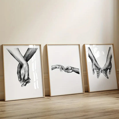 3 Pieces Nordic Style Sweet Love Wall Art Canvas Set