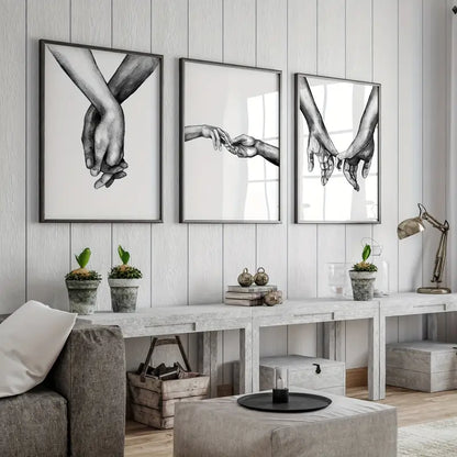 3 Pieces Nordic Style Sweet Love Wall Art Canvas Set