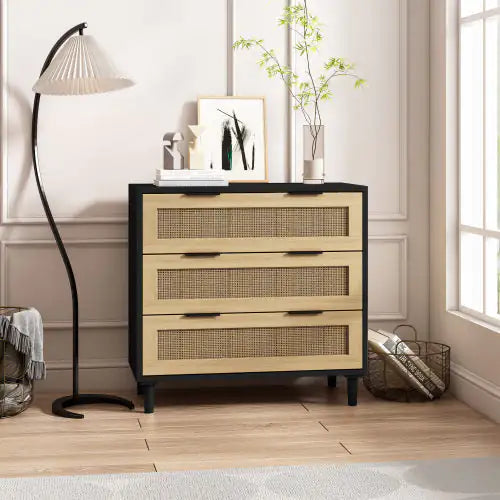 3 Rattan Storage Cabinet Rattan Drawers