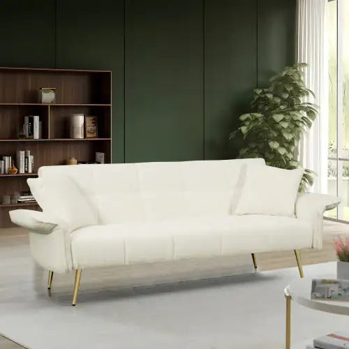 Futon Sofa Bed, Convertible Double Sofa Bed With Folding Armrests