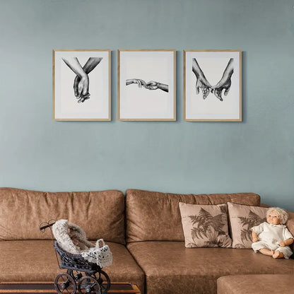 3 Pieces Nordic Style Sweet Love Wall Art Canvas Set