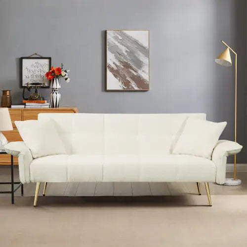 Futon Sofa Bed, Convertible Double Sofa Bed With Folding Armrests