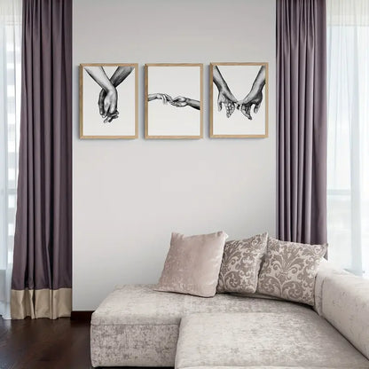 3 Pieces Nordic Style Sweet Love Wall Art Canvas Set